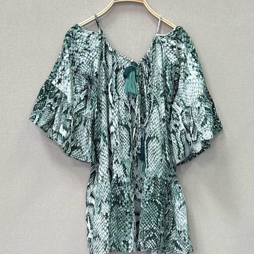 VESTIDO CORTO CON MANGA ACAMPANADA  [0]