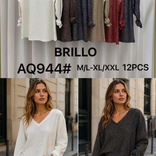 BLUSA DE MANGA LARGA CUELLO V [0]