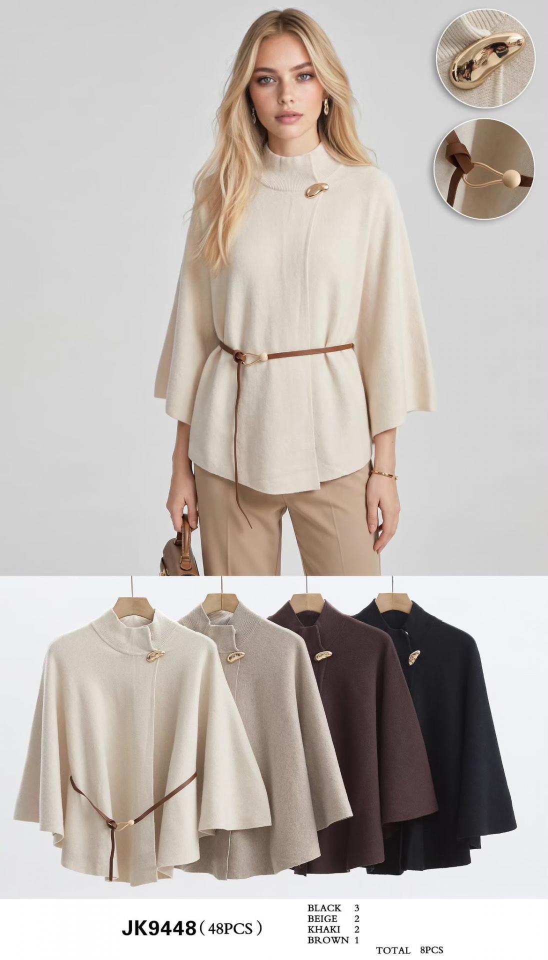 PONCHO DE PUNTO CUELLO ALTO