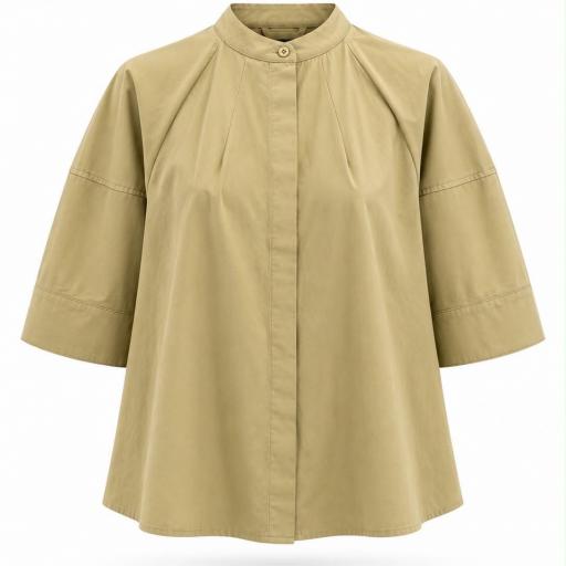 BLUSA MANGA CORTA  CUELLO MAO  [0]
