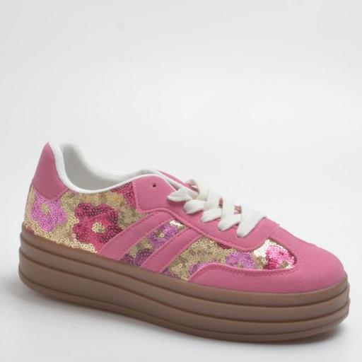 ZAPATILLAS CASUALES CON DETALLES CON SUELA DE GOMA