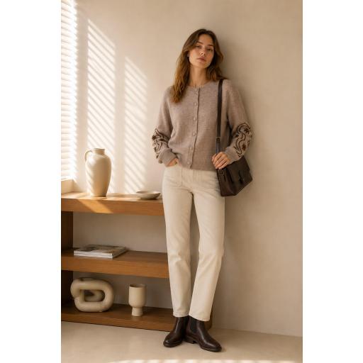 CARDIGAN DE PUENTO Y DISEÑO BOREDADO EN RELIEVE  [0]