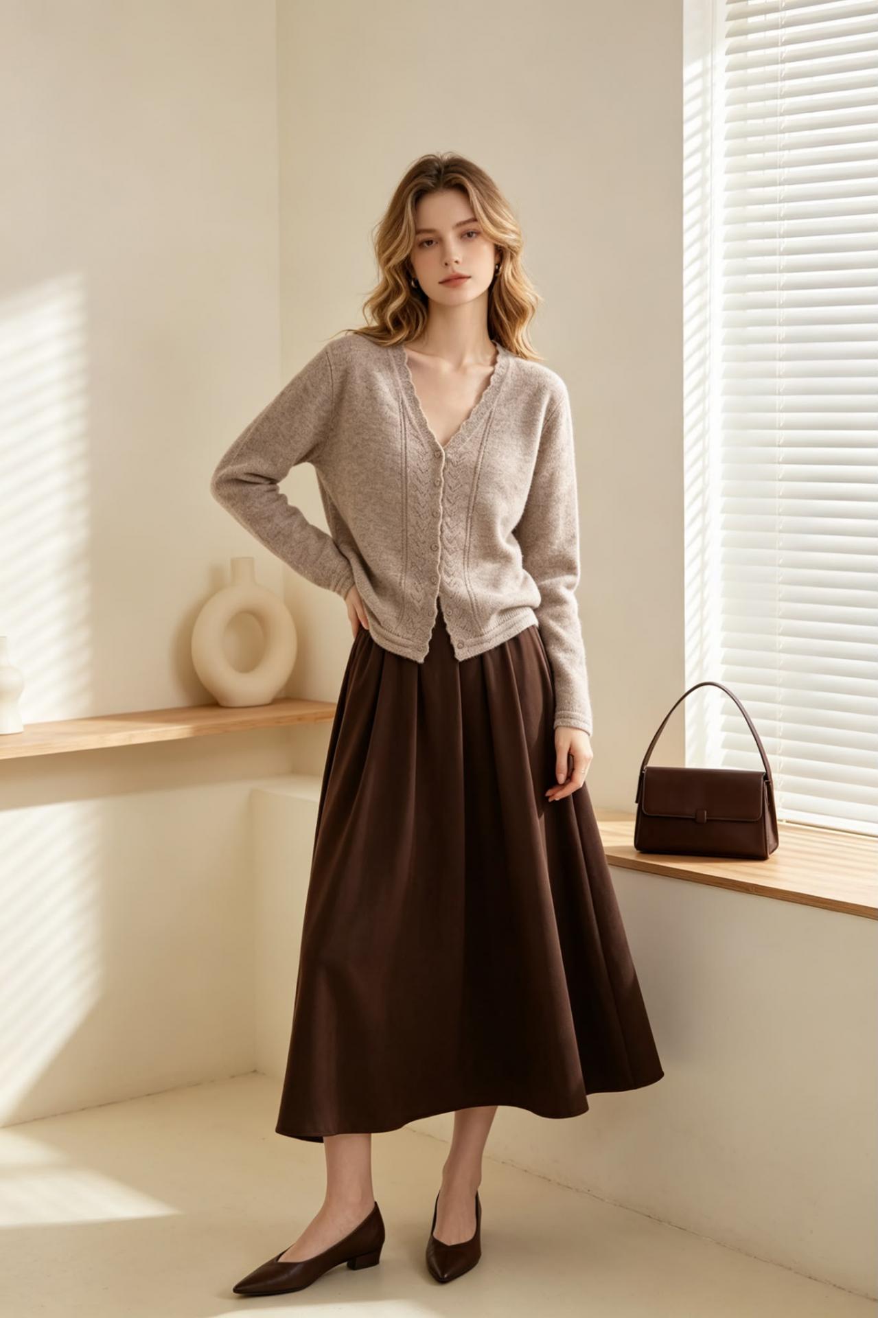 JERSEY DE PUENTO CON BOTONES CUELLO V