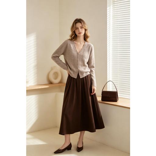 JERSEY DE PUENTO CON BOTONES CUELLO V 