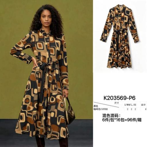 ​VESTIDO CAMISERO  CIENTURON AJUSTABLE MISMO TEJIDO Y COLOR 