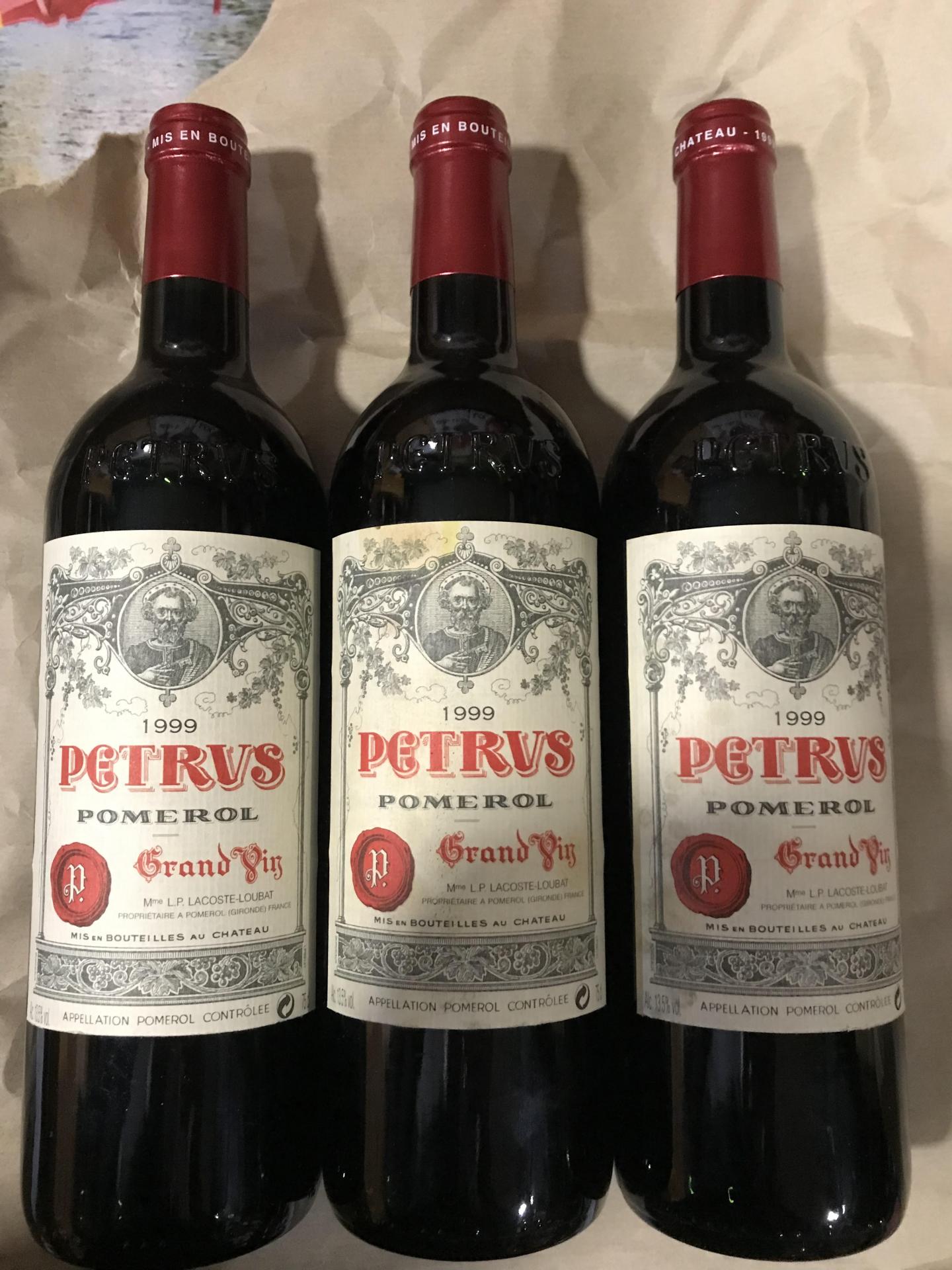 3 botellas Petrus 1999