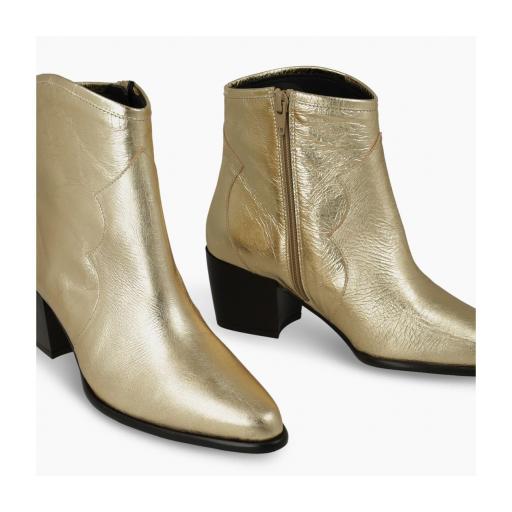 Botín piel metalizada oro de Lodi [3]