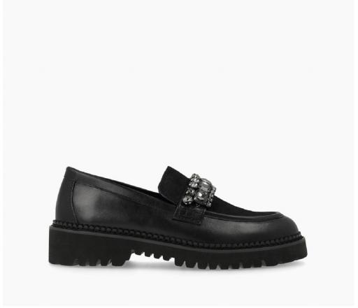 Mocasín piel negra con pedrería de Lodi [2]