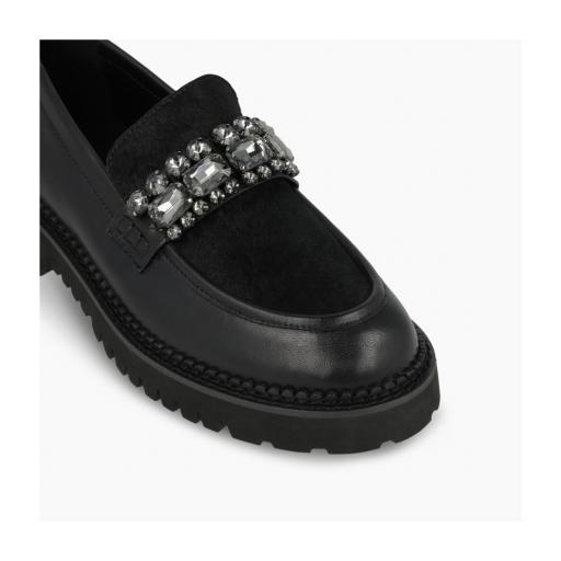 Mocasín piel negra con pedrería de Lodi [0]