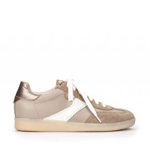 Zapatilla deportiva TEXAS piel beige