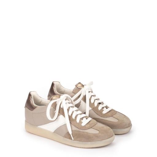 Zapatilla deportiva TEXAS piel beige [1]
