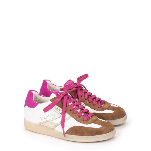 Zapatilla deportiva INDIANA blanca fucsia [1]