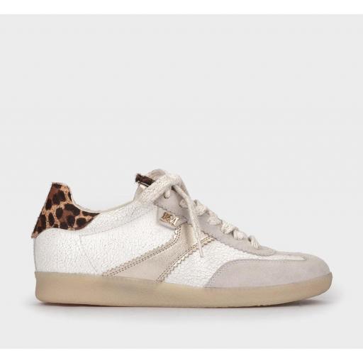 Zapatilla deportiva FLORIDA blanca y leopardo