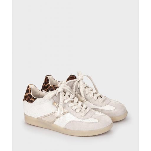 Zapatilla deportiva FLORIDA blanca y leopardo [1]