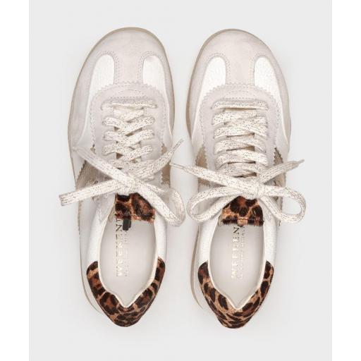 Zapatilla deportiva FLORIDA blanca y leopardo [3]