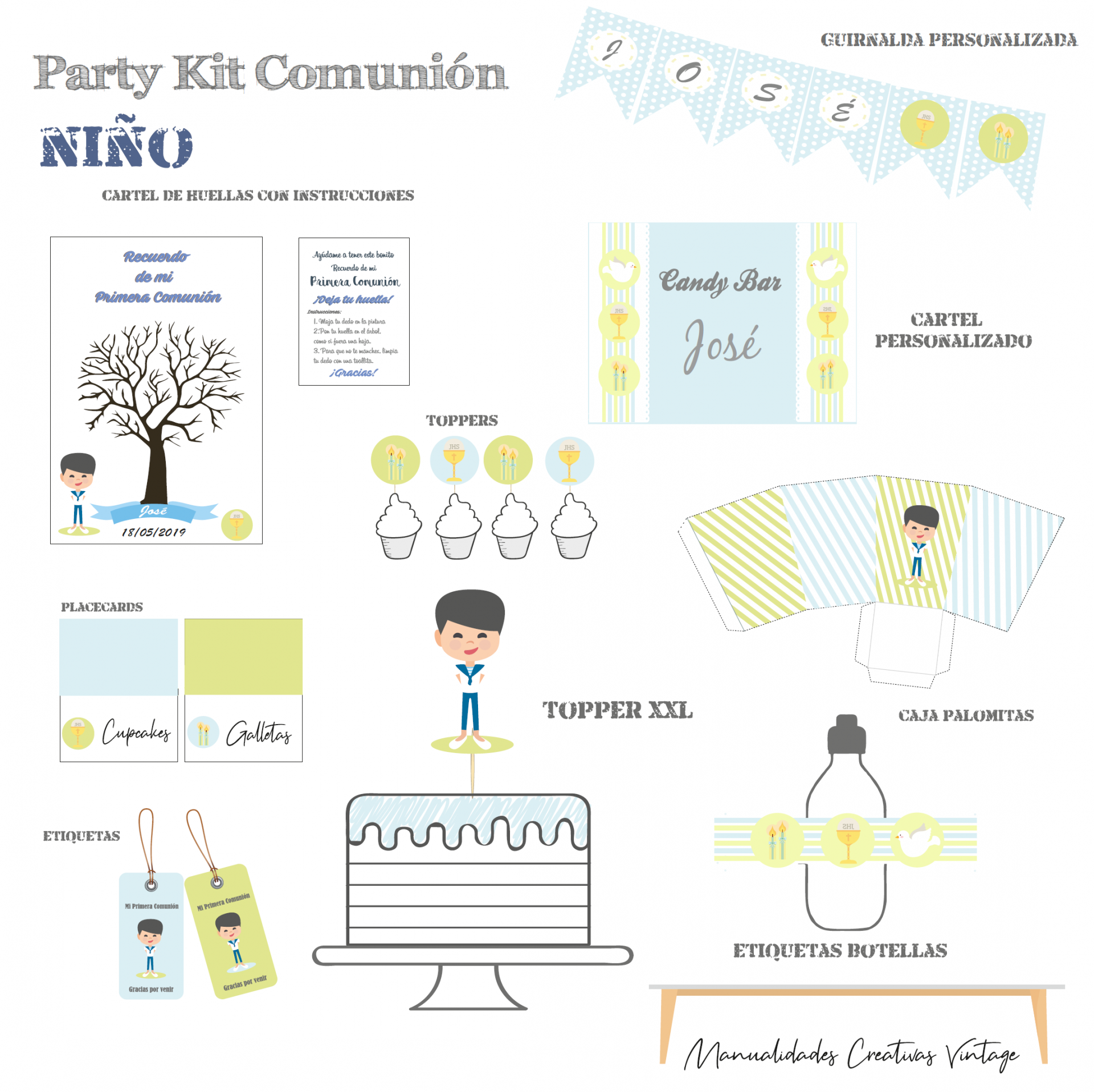 Party kit comunion niño