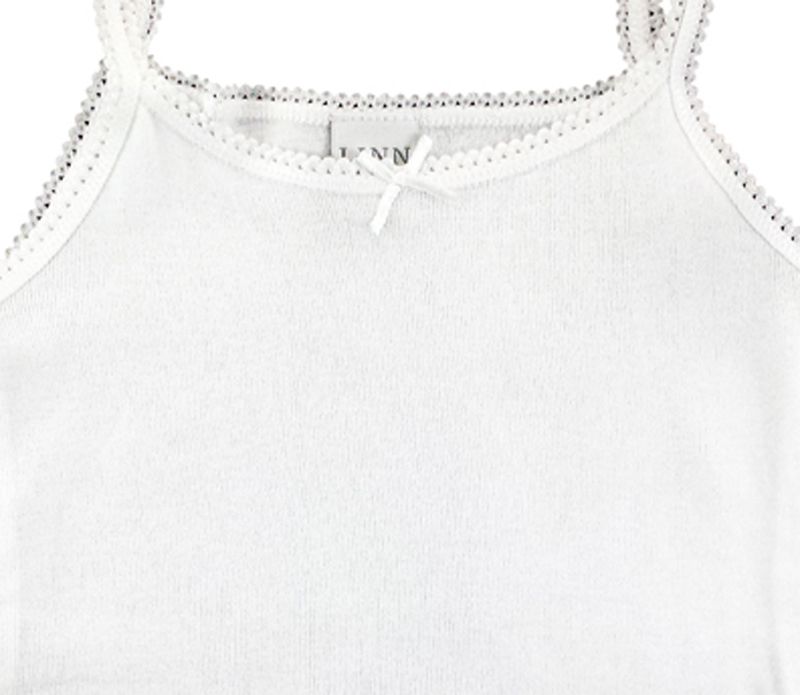 Camiseta interior blanca de niña de tirantes  Mariposas de Pera.: 9,30 €  - Amelie Ropa Bebe