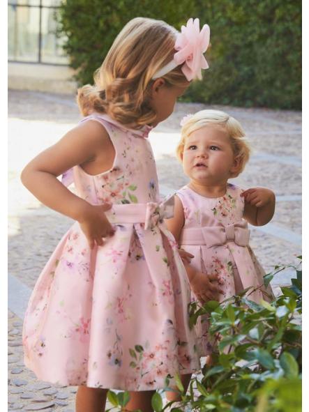 Vestido de tirantes de ceremonia niña ABEL Y LULA mikado estampado 5079 [0]
