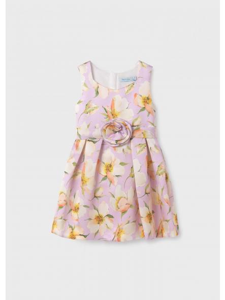 Vestido de tirantes de ceremonia niña ABEL Y LULA mikado estampado 5091 [1]
