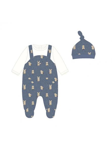 Pelele peto con gorrito bebe niño MAYORAL newborn perritos 2609
