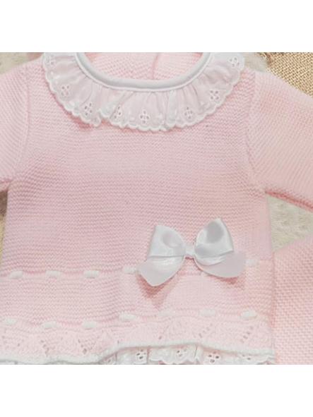Conjunto de lana primera puesta GLORY rosa bebe 27104 [1]