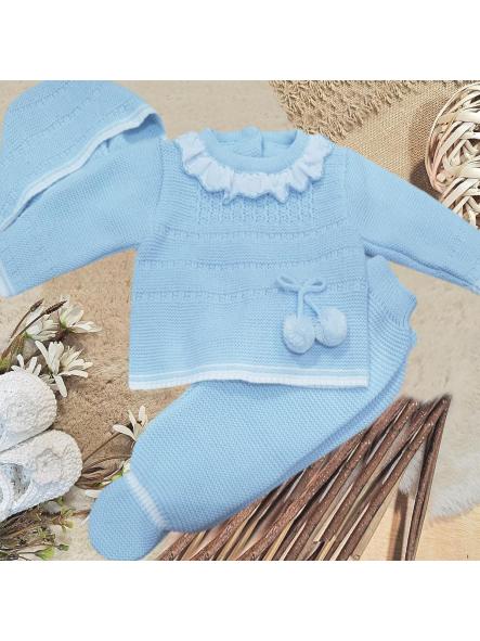 Conjunto de lana primera puesta GLORY azul celeste 27109 [0]