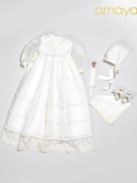 Faldón de bautizo bebe AMAYA cristal haute cotton [3]