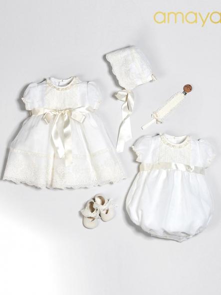 Vestido de bautizo bebe niña AMAYA houte cotton [4]