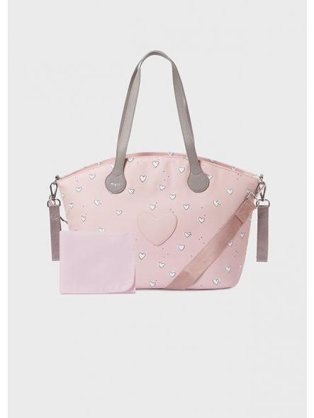 Bolso maternidad MAYORAL corazones rosa 19279