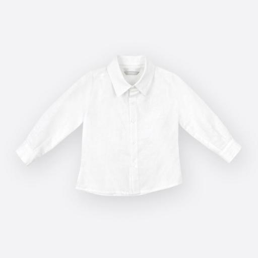 Camisa bebe niño ceremonia y arras AMAYA lino cuello camisero 190302 [2]