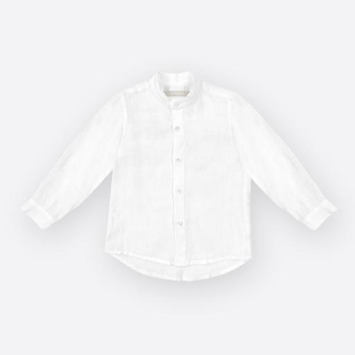 Camisa niño ceremonia y arras AMAYA lino cuello mao190500 [1]