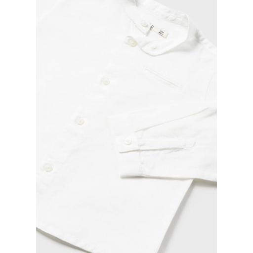 Camisa de manga larga bebe niño MAYORAL lino blanco 1115 [2]