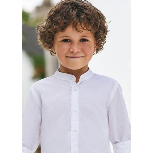 Camiseta de manga larga niño MAYORAL lino blanca 3120 [1]