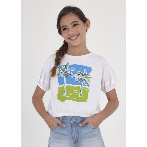 Camiseta manga corta niña juvenil MAYORAL "palmeras"