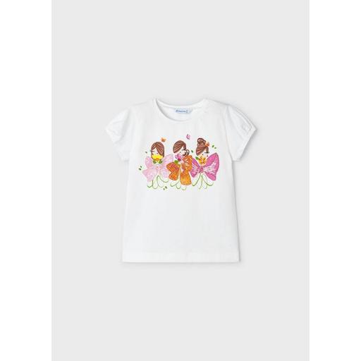 Camiseta manga corta niña MAYORAL tres chicas 3080 [1]