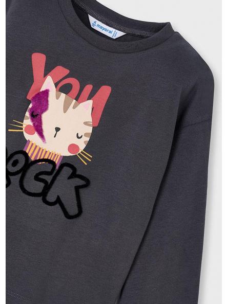 Camiseta manga larga niña MAYORAL gatito 4009 [2]