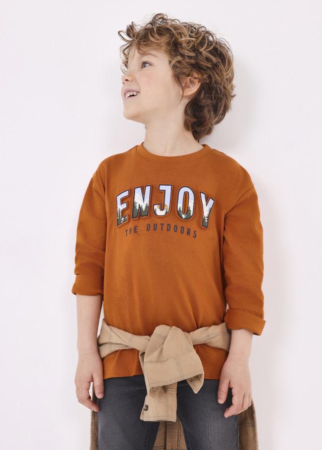 Camiseta de manga larga niño MAYORAL flocado "enjoy"