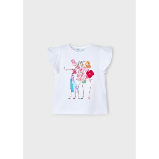 Camiseta de niña manga corta MAYORAL "tres chicas" 3004 [3]