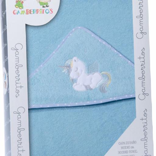 Capa de baño GAMBERRITOS unicornio azul [1]
