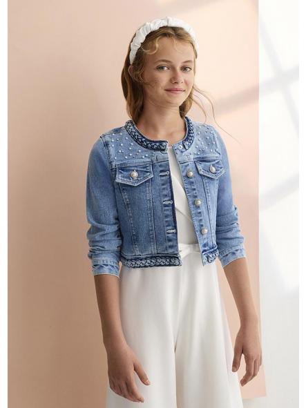 Cazadora vaquera niña ABEL Y LULA perlas modelo 26-05307-035
