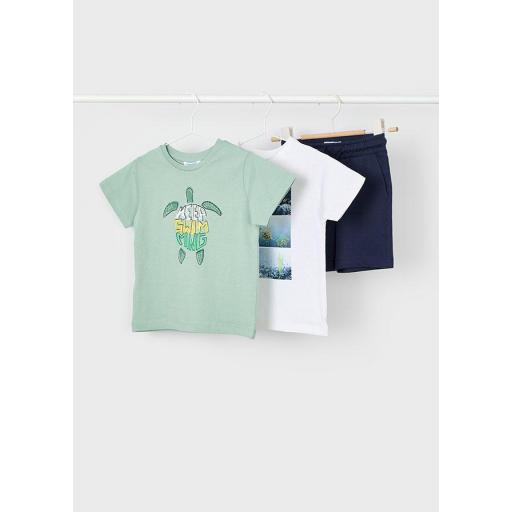 Conjunto playero niño dos camisetas MAYORAL "tortugas" 3610