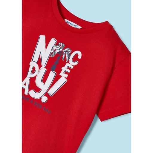 Conjunto algodón dos camiseta niño MAYORAL "nice day" 3608 rojo [5]
