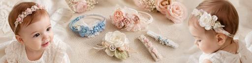 Complementos para el pelo de bautizo – diademas, lazos y mini tocados para bebé de Delfín Moda Infantil