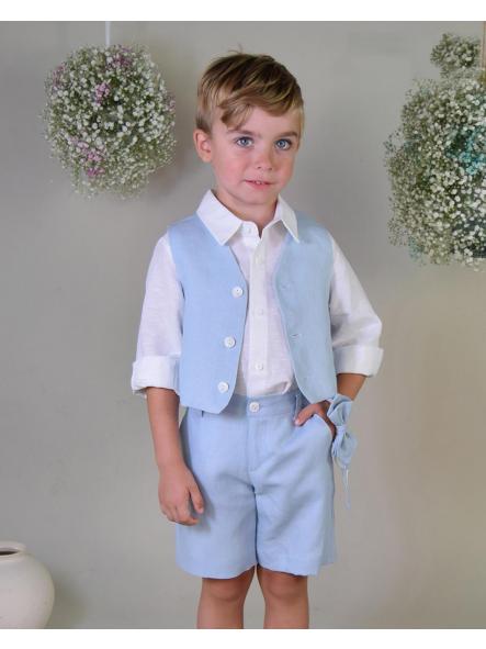 Conjunto de niño ceremonia y arras AMAYA de lino con fajín 533283