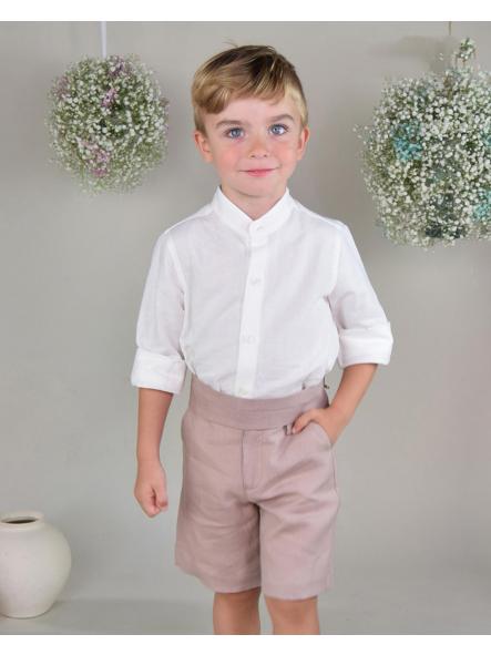 Conjunto de niño ceremonia y arras AMAYA de lino con fajín 533285