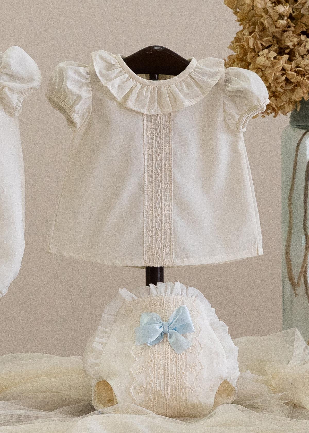 Conjuntto de bautizo bebe EVA MARTINEZ modelo 70041-70021
