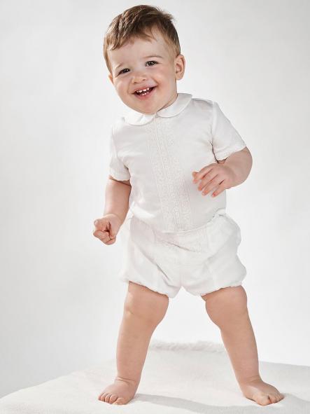 Conjunto bautizo bebe niño AMAYA houte cotton