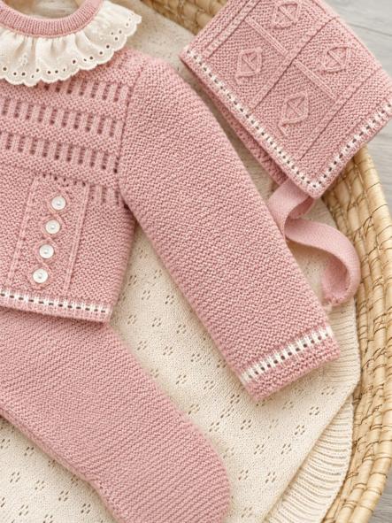 Conjunto de primera puesta bebé Glory 29105 rosa maquillaje de 3 piezas [3]