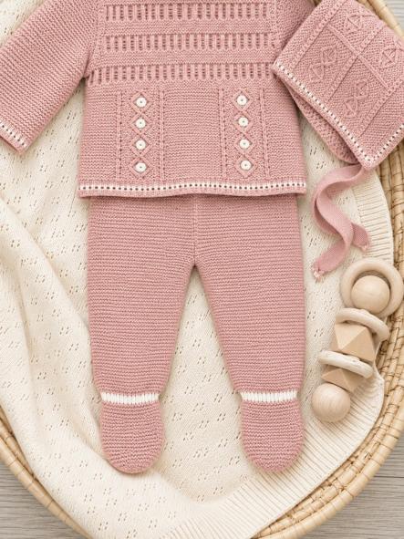 Conjunto de primera puesta bebé Glory 29105 rosa maquillaje de 3 piezas [4]