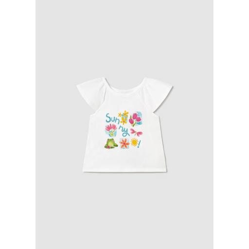 Conjunto playero dos camisetas bebe niña MAYORAL "flores" 1232 turquesa [1]